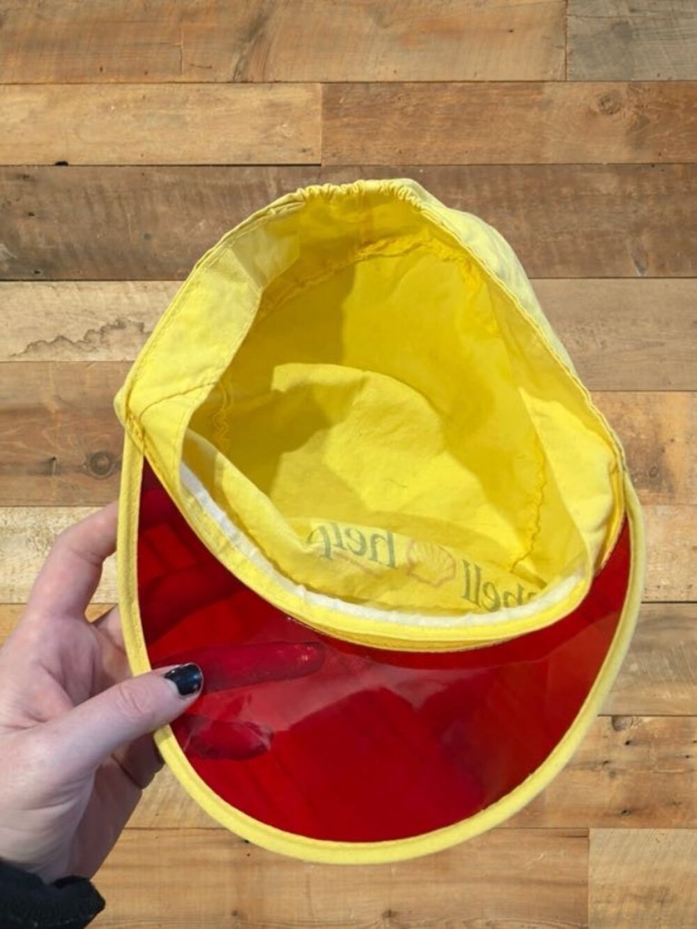 Vintage Shell Helps Promo Hat w/ Red Visor | Retro Gas Station Cap - Picture 7 of 7